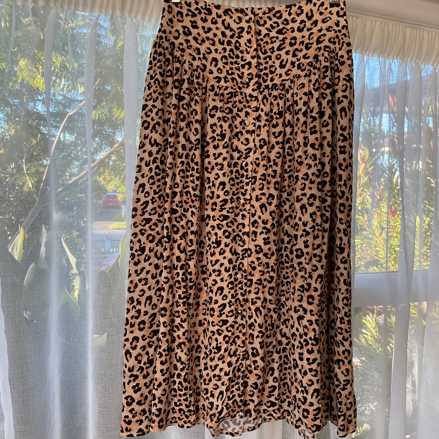 Charlie Holiday Leopard Midi Skirt (8 women’s)