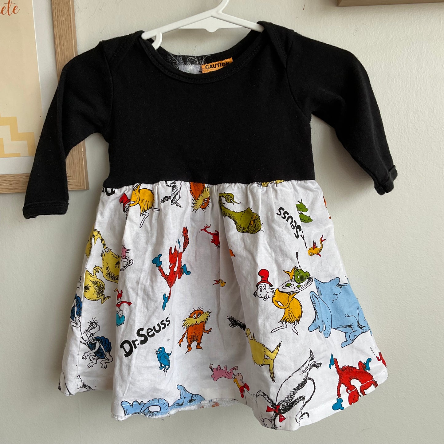 Upcycled Dr Seuss Dress (3m)