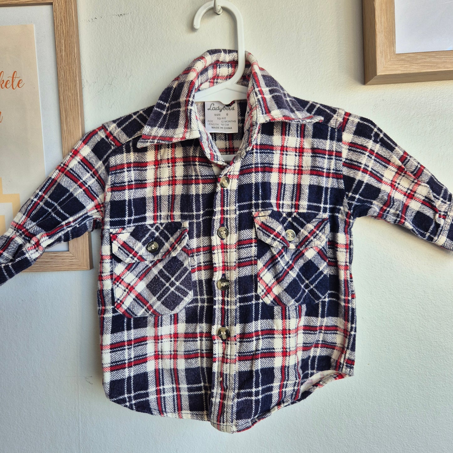 Vintage Ladybird Plaid Shirt (6-12m)