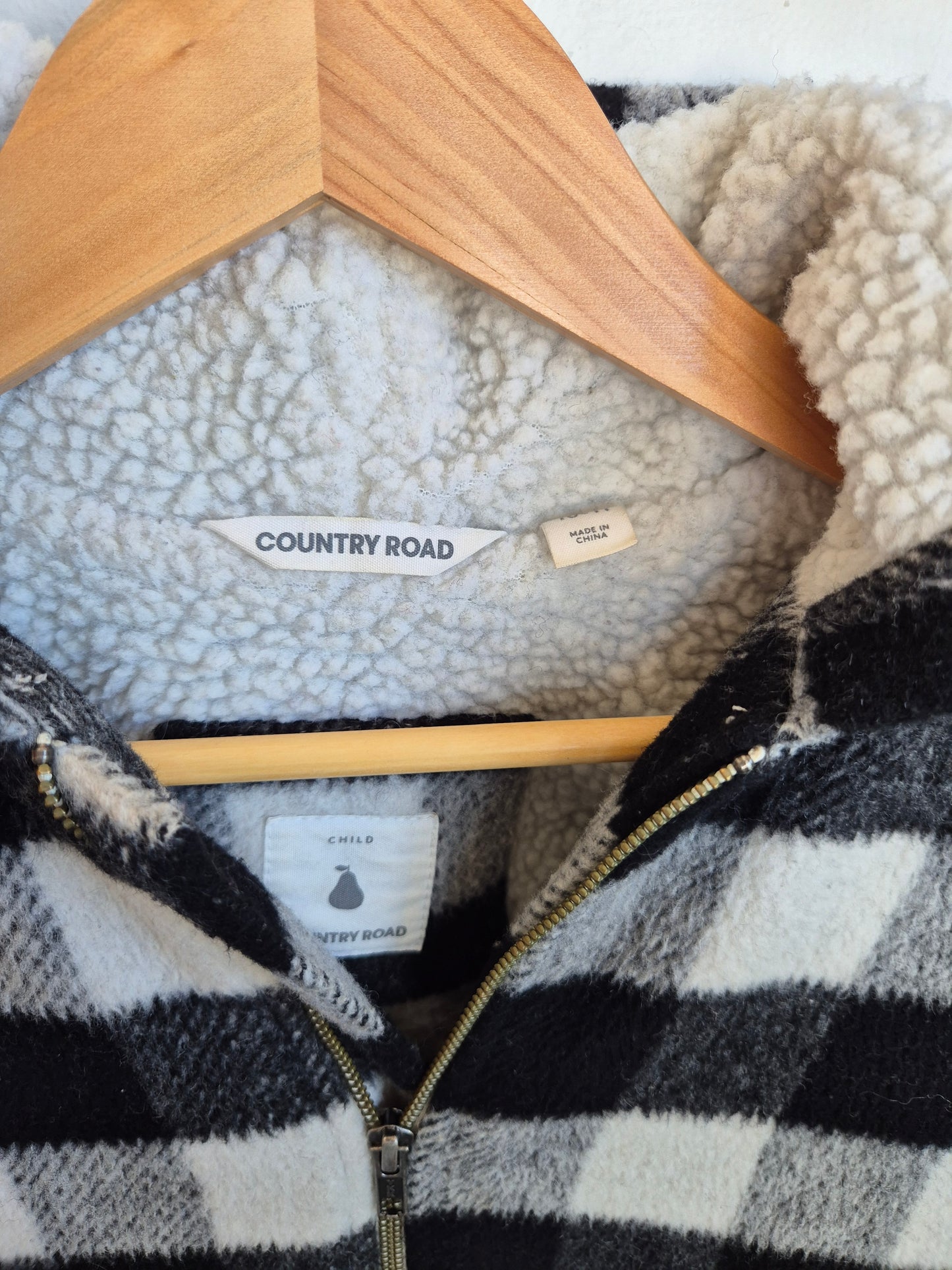 Country Road Wool Blend/Sherpa Shacket/Jacket (10-11y)