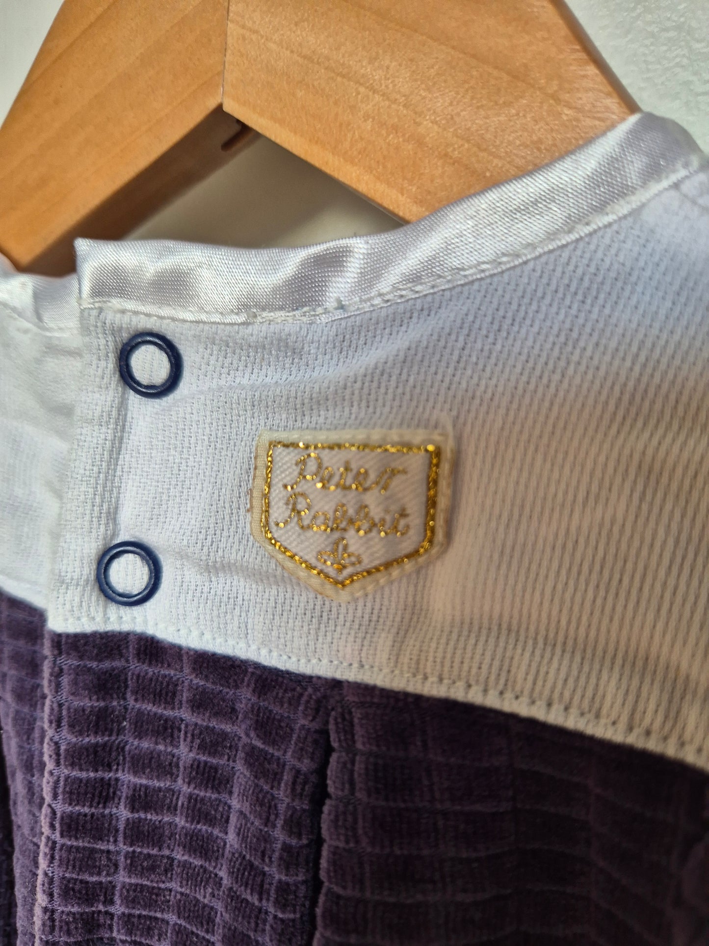 Vintage Peter Rabbit Velvet Onesie (6-12m)