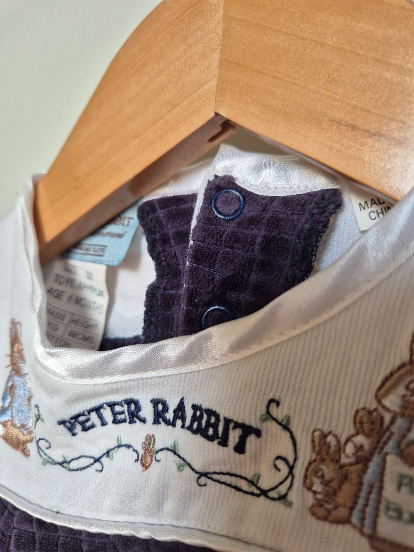 Vintage Peter Rabbit Velvet Onesie (6-12m)