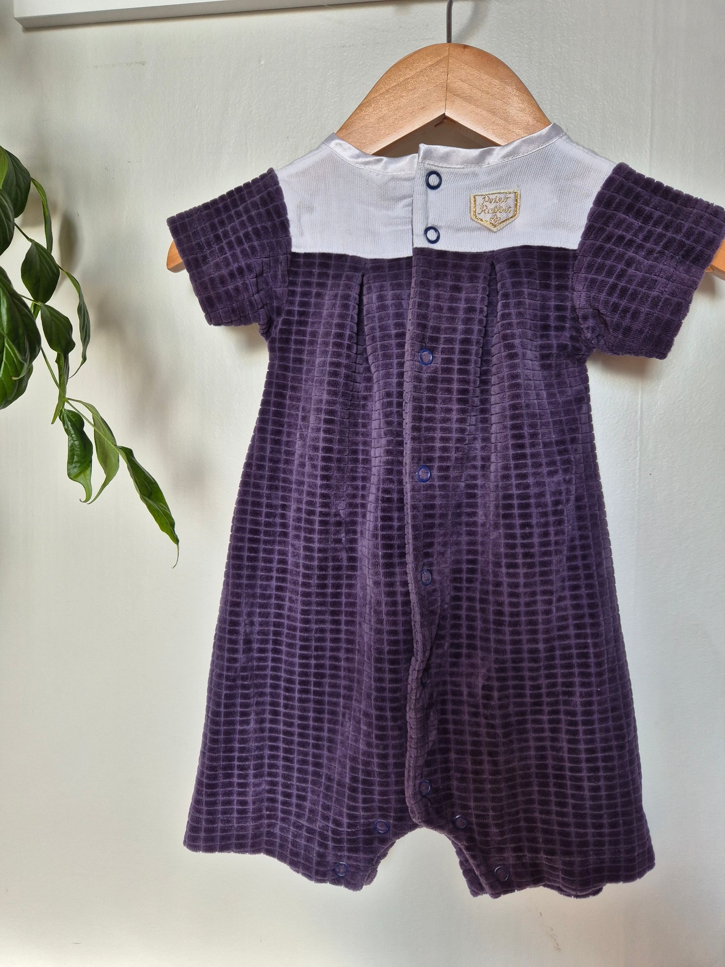 Vintage Peter Rabbit Velvet Onesie (6-12m)