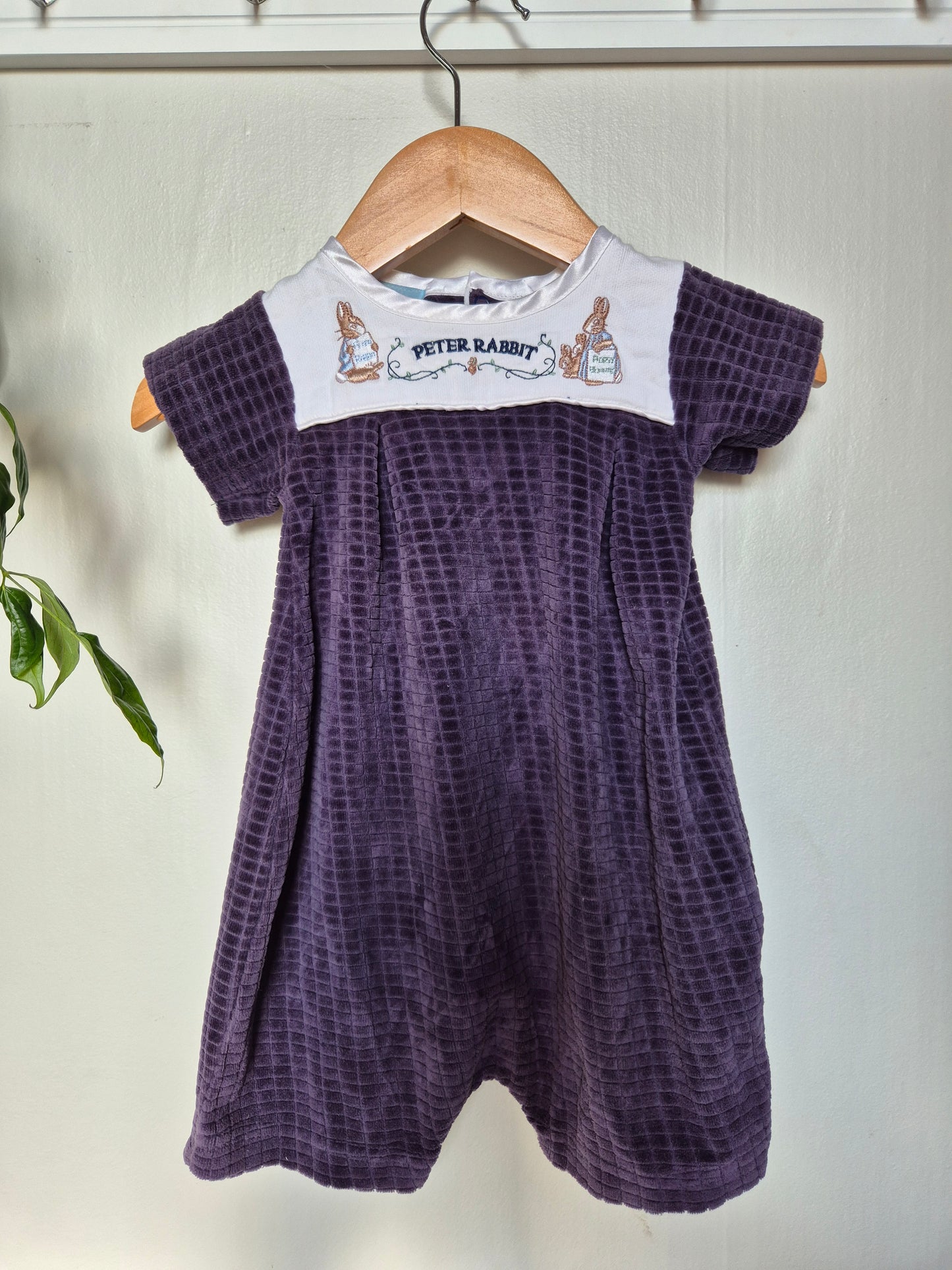 Vintage Peter Rabbit Velvet Onesie (6-12m)