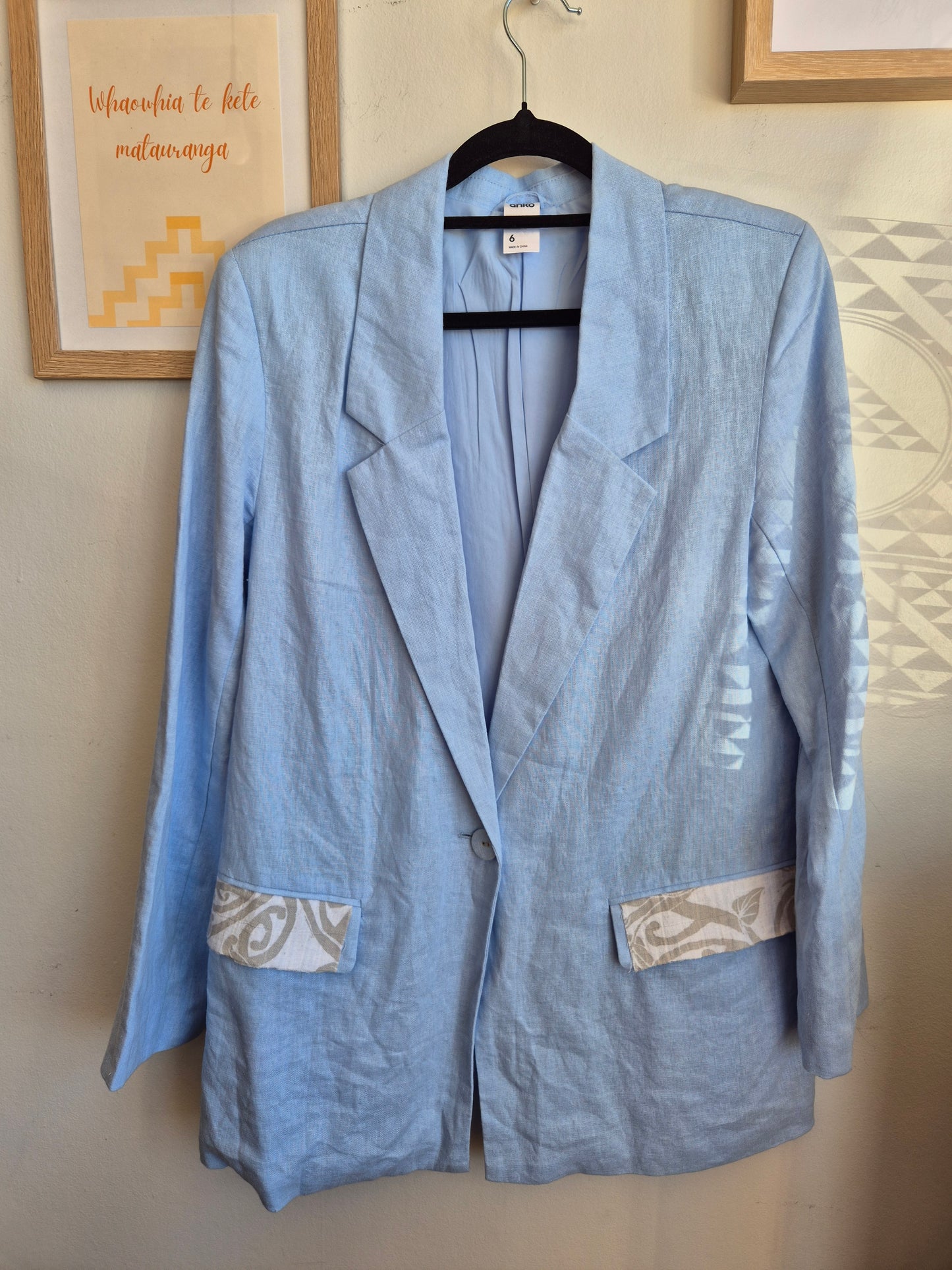 Toitū Kākahu - Blue Anko Blazer (Women's 6)