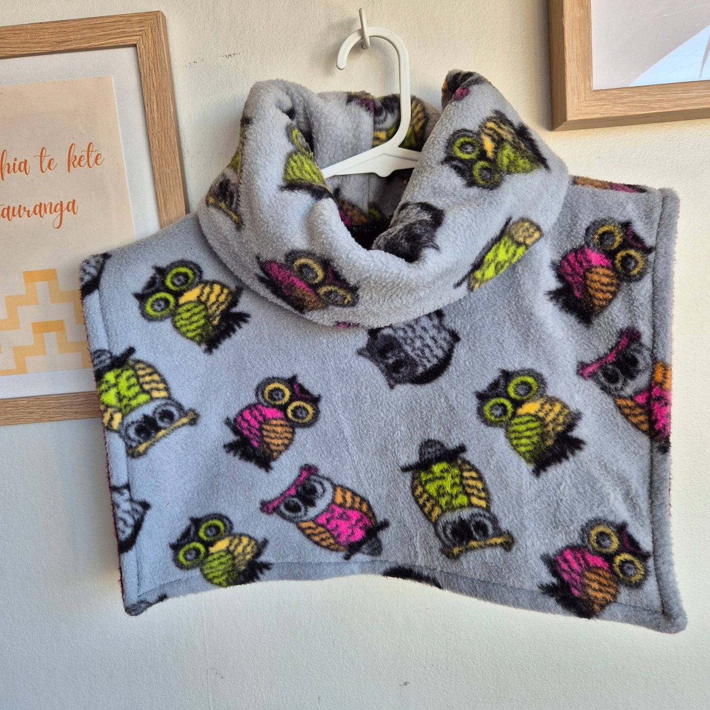 Fleece Poncho - Handmade (6-12m)