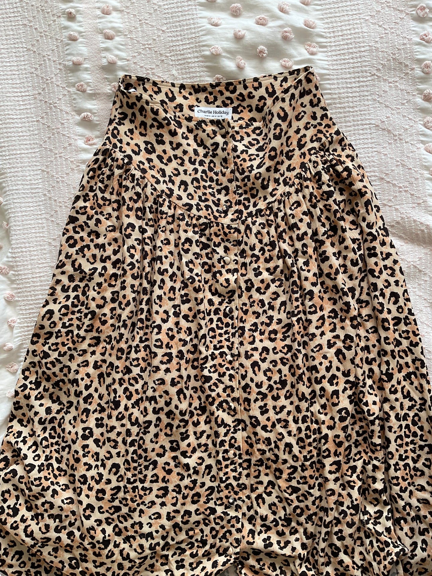 Charlie Holiday Leopard Midi Skirt (8 women’s)