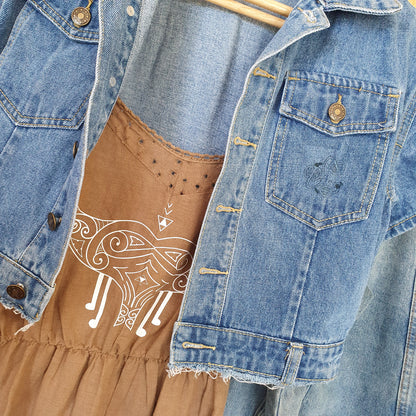 Kaitiaki Whiore - Brown Cotton Dress (s/m - 10-12 adult) *SALE
