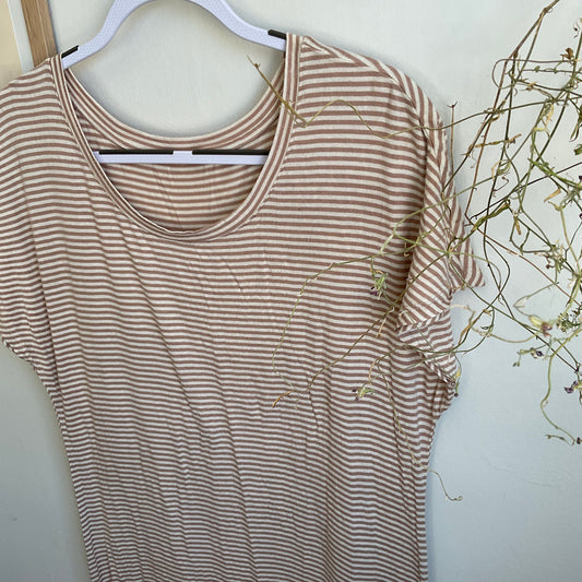 Tan Striped Maxi Dress(Women’s M/L)