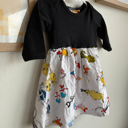 Upcycled Dr Seuss Dress (3m)
