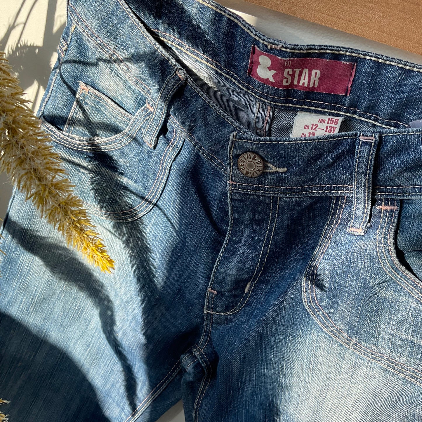 & Fit Star Denim Jeans (rangatahi 12y)
