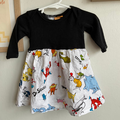 Upcycled Dr Seuss Dress (3m)
