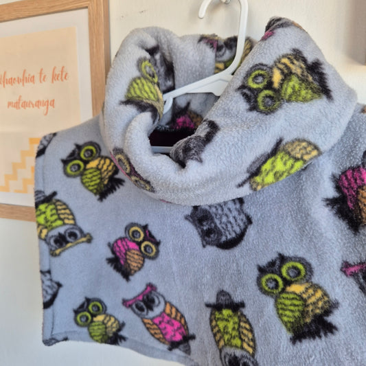 Fleece Poncho - Handmade (6-12m)