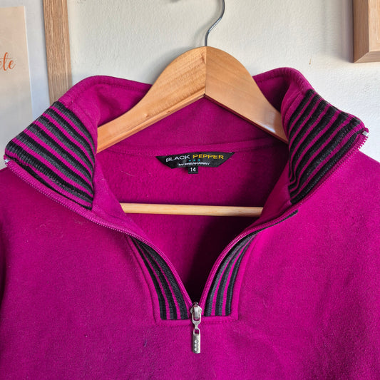 Vintage Black Pepper Quater Zip, Collared Crew (Women’s 14)