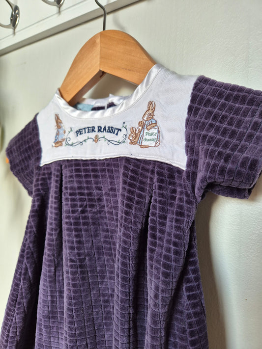 Vintage Peter Rabbit Velvet Onesie (6-12m)